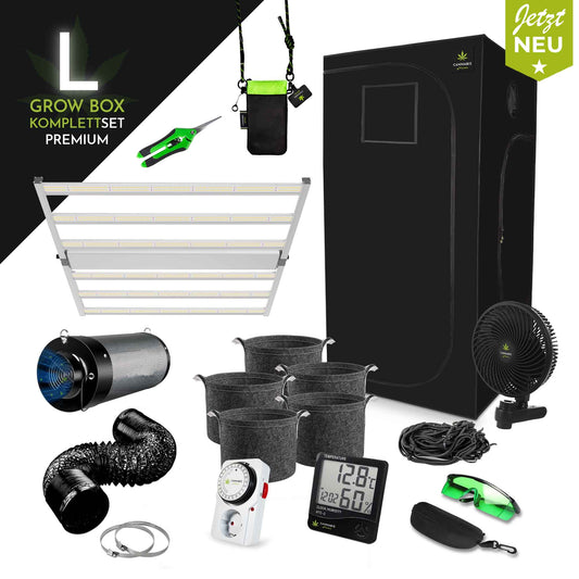 GrowBox Komplettset L Premium schwarz / 100 x 100 x 200cm