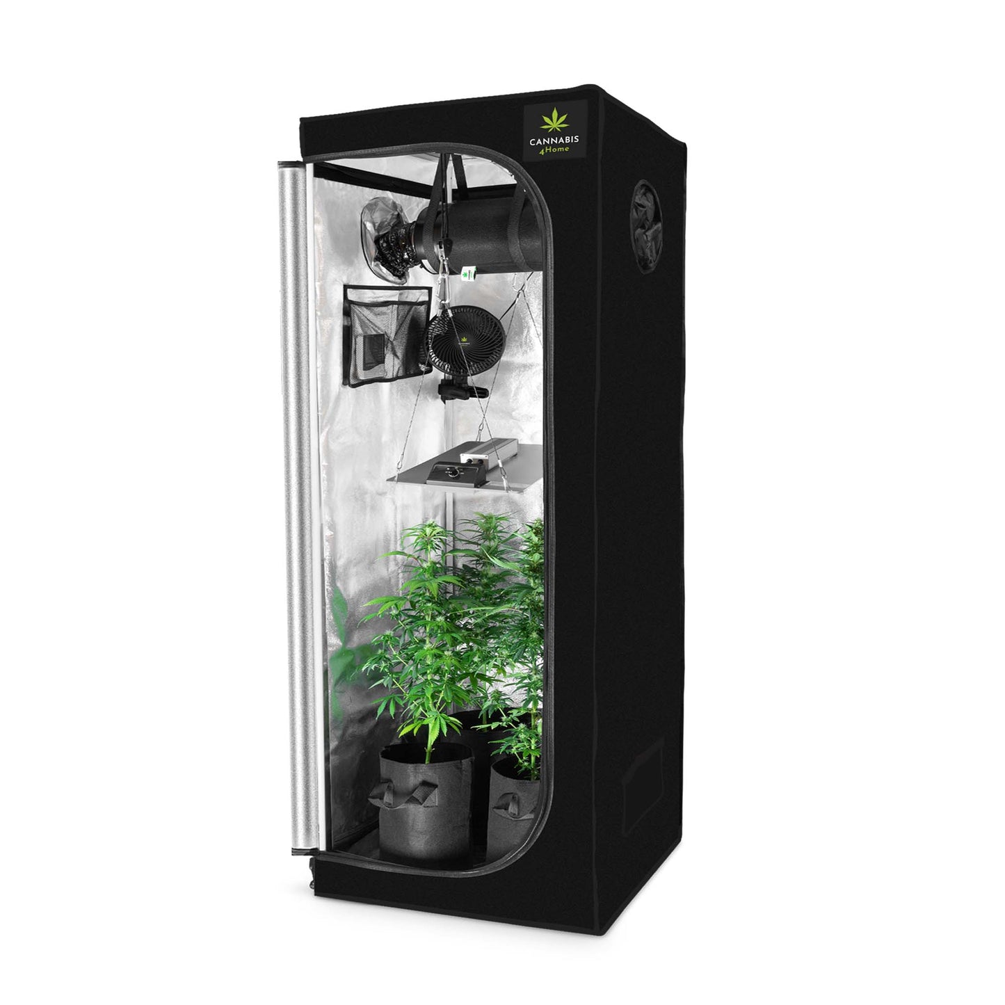 GrowBox Komplettset S schwarz / 60 x 60 x 180cm