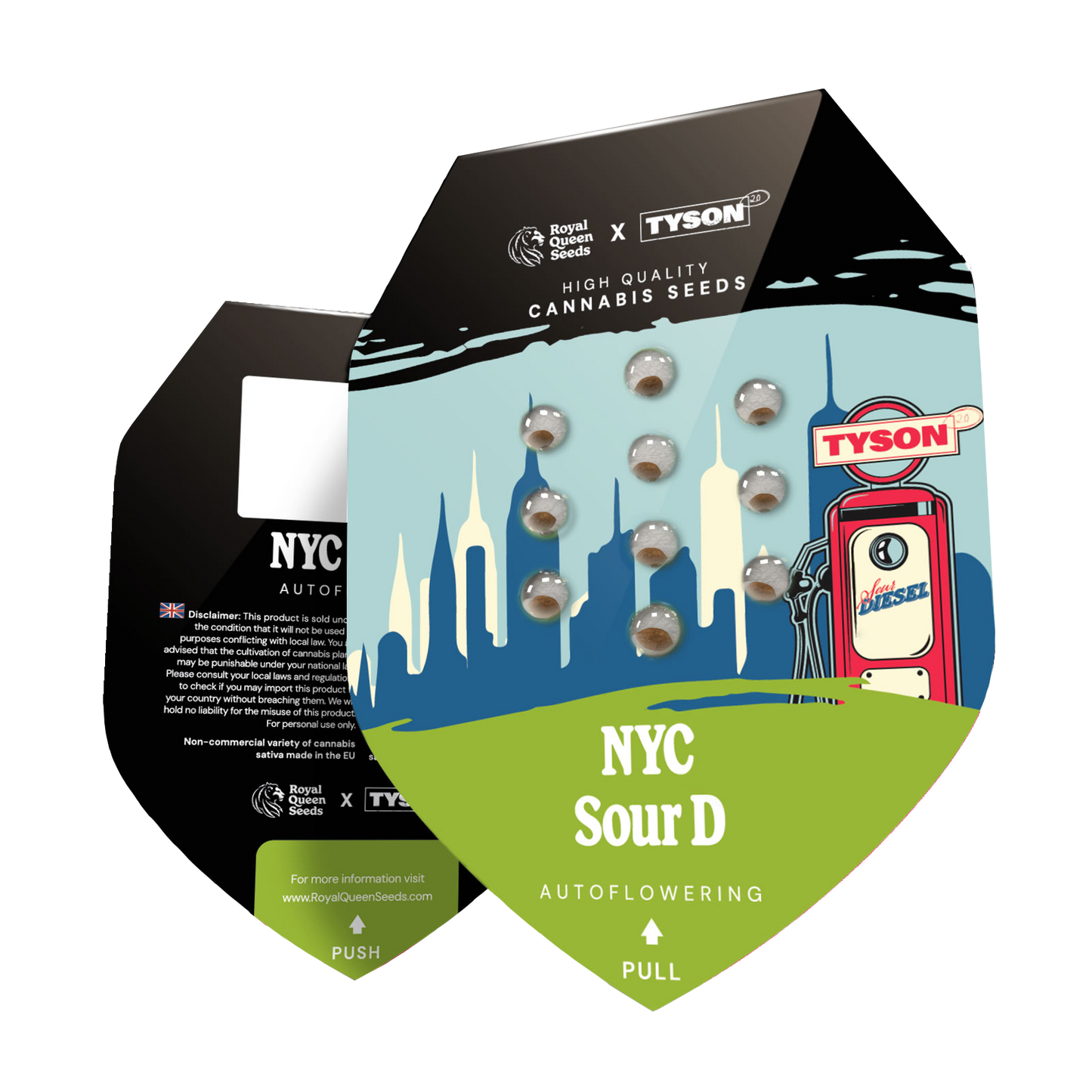 Hanfsamen NYC Sour D Auto x Mike Tyson Verpackung