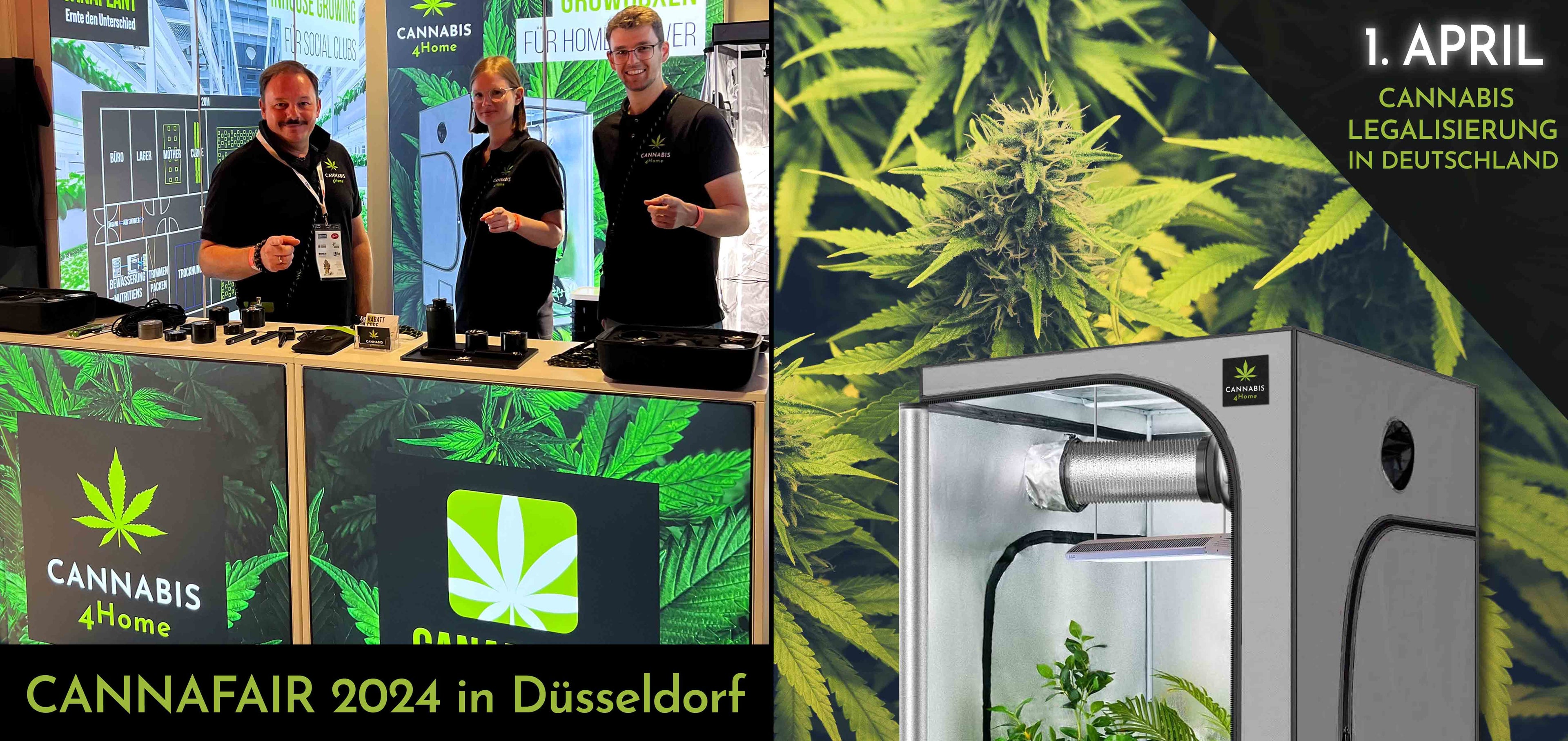 Bild von uns und unserem Stand auf der Cannafair 2024 in Düsseldorf