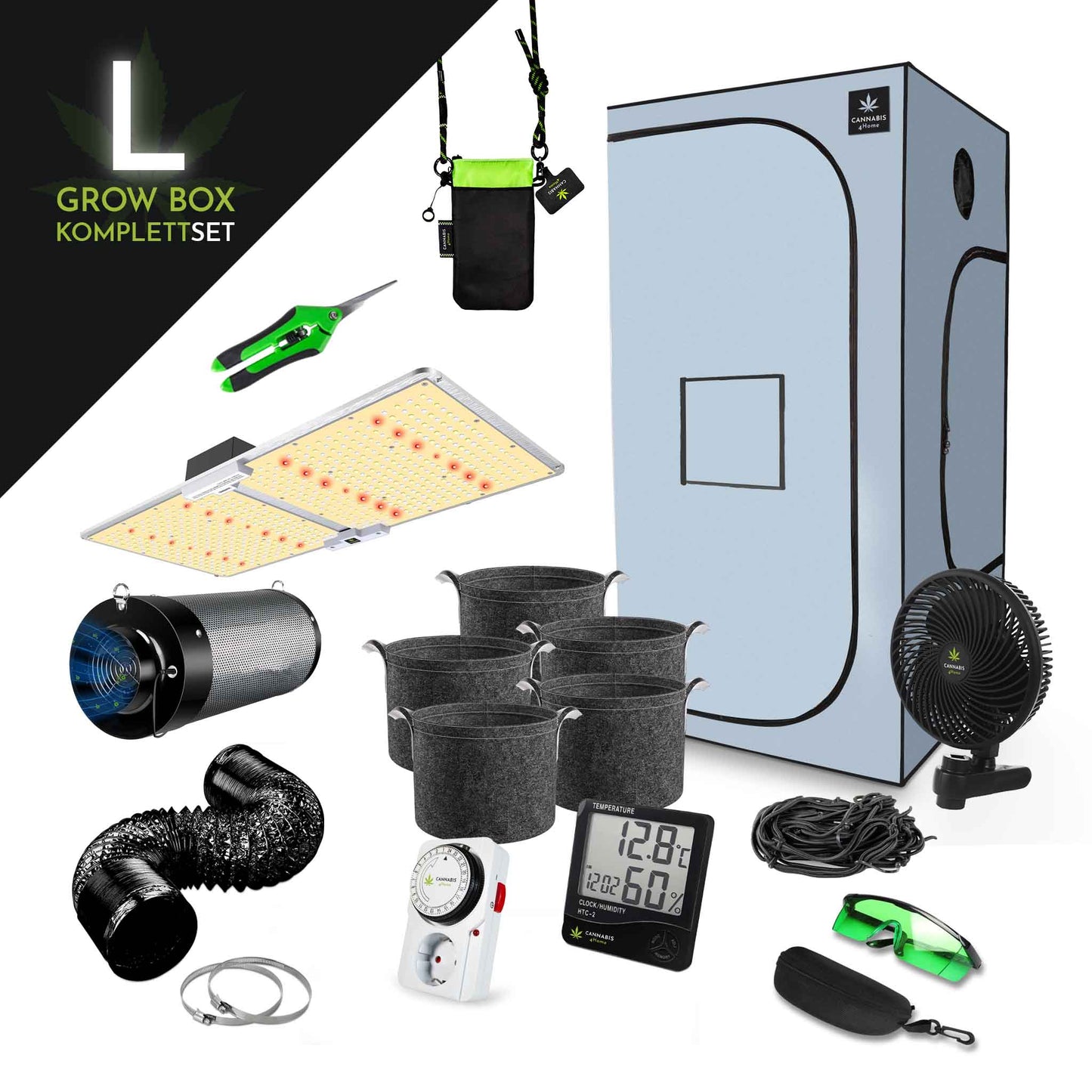 GrowBox Komplettset L Blau / 100 x 100 x 200cm