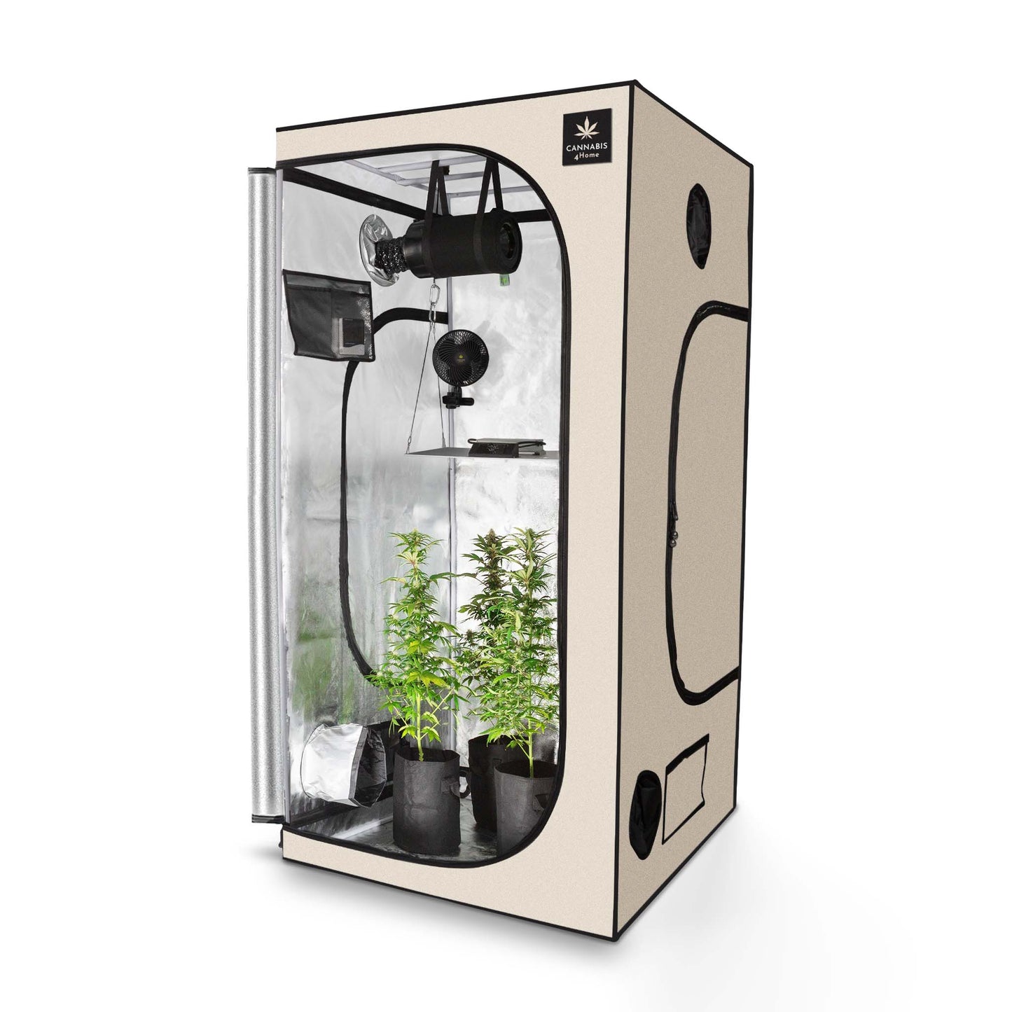 GrowBox Komplettset L Beige / 100 x 100 x 200cm