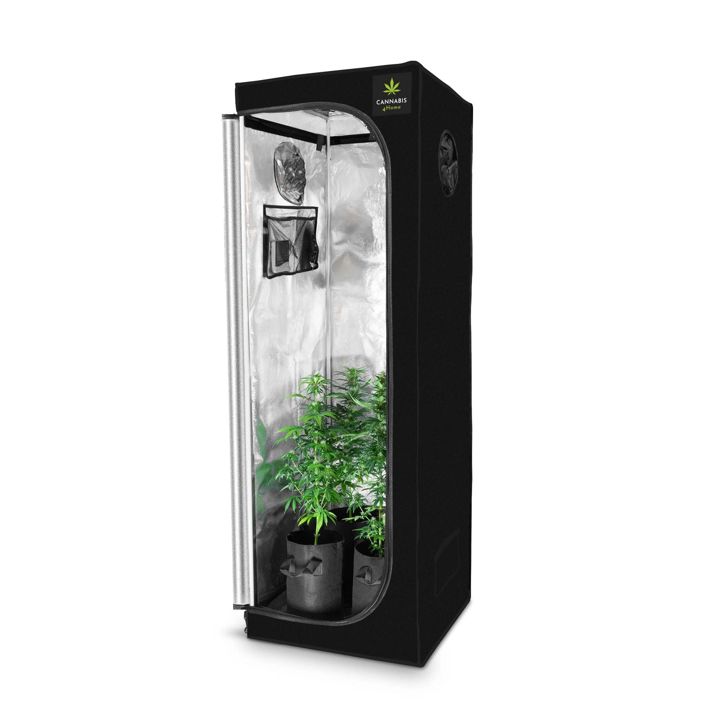 Growbox S schwarz geöffnet 